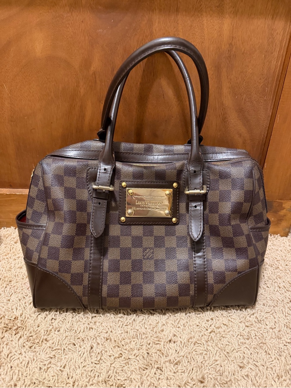 Beautiful Bag- Brown checkered print -rare find